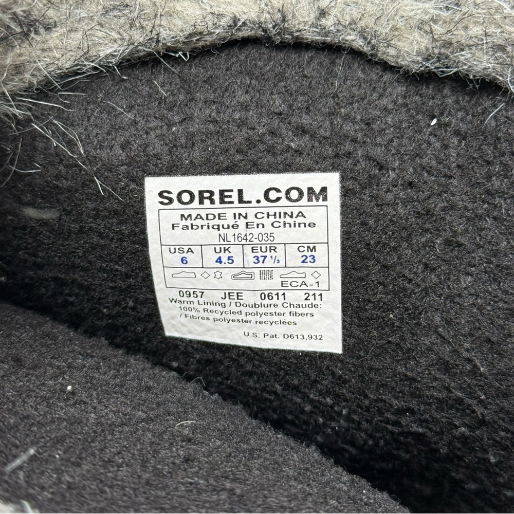 Sorel Cate The Great Tall Waterproof Leather Winter Snow Boots Wmn’s Size 6 Grey - Picture 7 of 12